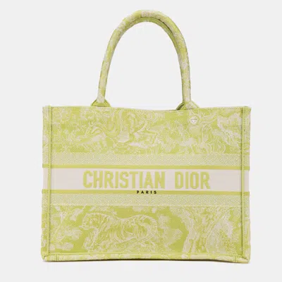 Pre-owned Dior Iviera Toile De Jouy Book Tote In Green
