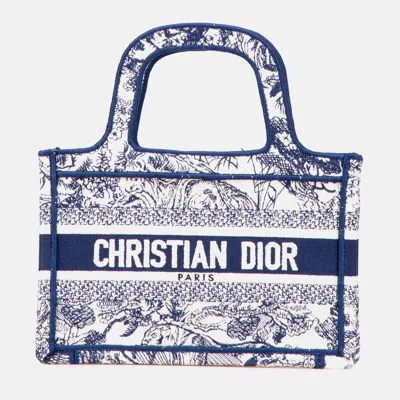 Pre-owned Dior Iviera Toile De Jouy Book Tote In Blue
