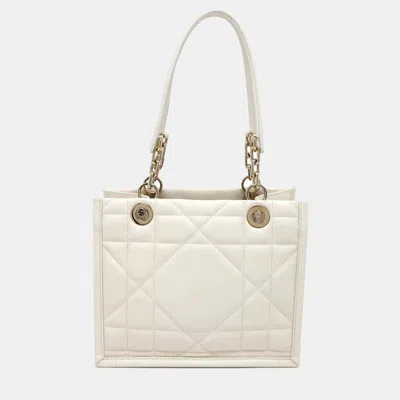 Pre-owned Dior Ivory Cannage Leather Archi Essential Tote Bag