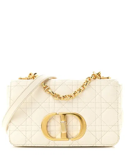 Dior Ivory Cannage Leather Small Caro Bag (authentic Pre-loved)