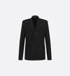 Dior Men Oblique Vigin Wool And Mohair Blazer In Black