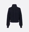 Dior Alps Macrocannage Zipped Cardigan In Blue