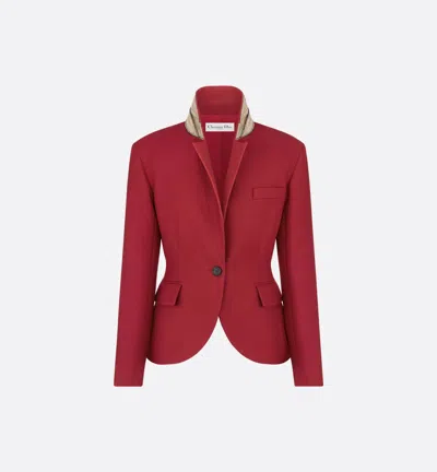 Dior Vent Cuffs Pocket Flap Lapel In Red