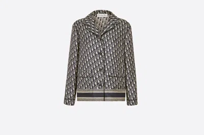 Pre-owned Dior Jacket  Oblique Silk Twill $3000 Fr34 In Blue