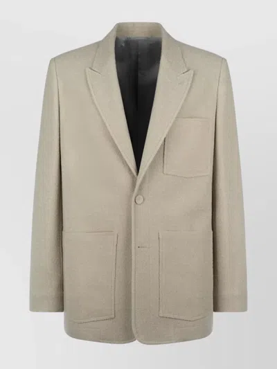 Dior Jackets With Front Pockets And Textured Fabric In Neutral