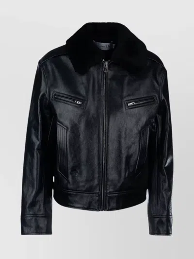 Dior Jackets With Shearling Collar And Zipped Pockets