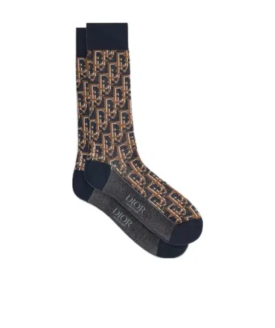 Dior Jacquard Stockings In Black