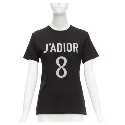 Pre-owned Dior J'a 8 Black Logo Distressed Screen Print Fitted Tshirt Xs