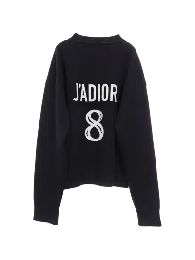 Pre-owned Dior J'a 8 Boxy-knit Sweater In Black