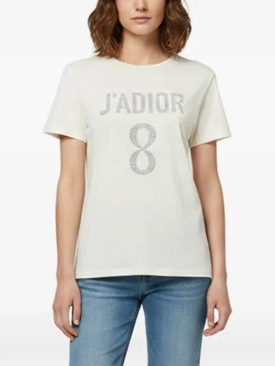 Pre-owned Dior J'a 8 Graphic-print T-shirt In Neutral