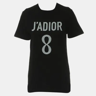 Pre-owned Dior J'a 8 Printed Black T-shirt Size S