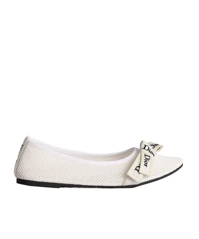 Dior J'a Ballet Flat In White