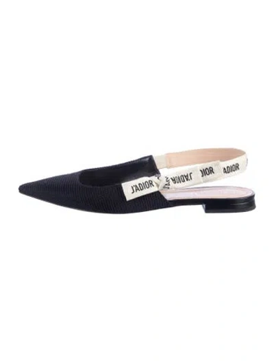 Pre-owned Dior J'a Bow Accents Slingback Flats In Black/neutrals