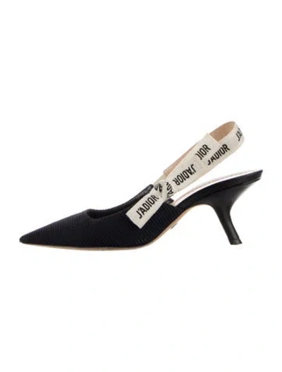 Pre-owned Dior J'a Bow Accents Slingback Pumps In Black