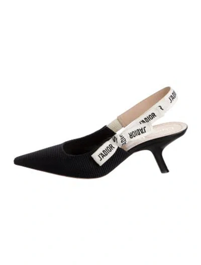Pre-owned Dior J'a Bow Accents Slingback Pumps In Black