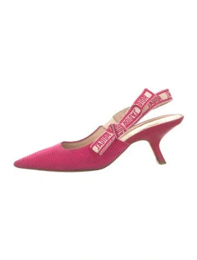 Pre-owned Dior J'a Bow Accents Slingback Pumps In Pink