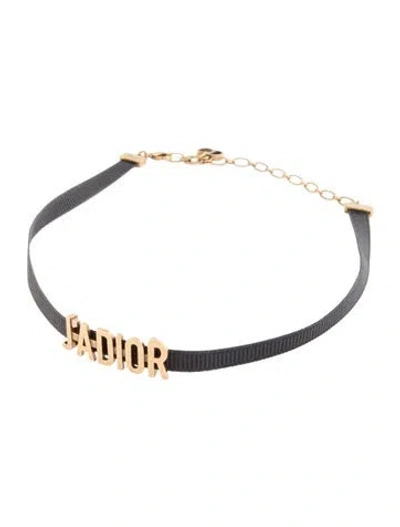 Pre-owned Dior J'a Choker Necklace, 14" In Black