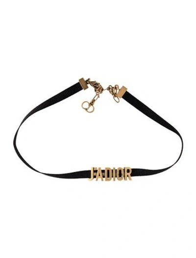 Pre-owned Dior J'a Choker Necklace, 14" In Black