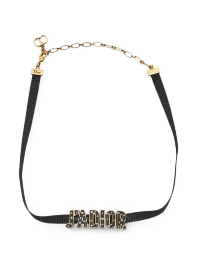Pre-owned Dior J'a Choker Necklace In Gold