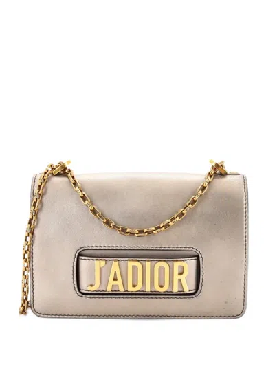 Pre-owned Dior J'a Flap Bag Leather Medium Crossbody Bag In Metallic