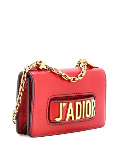 Pre-owned Dior J'a Flap Bag Leather Mini Crossbody Bag In Red