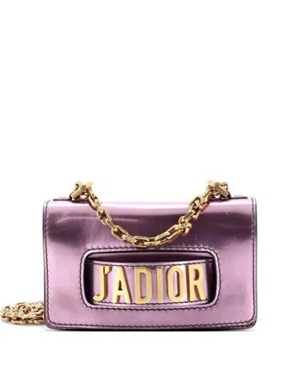 Pre-owned Dior J'a Flap Bag Patent Mini Crossbody Bag In Pink