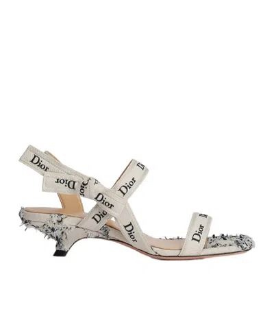Dior J'a Heeled Sandal With Straps In White