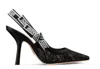 Dior Black Leather Butterfly Slingback Pumps For Women In Black