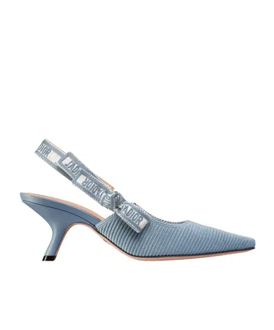 Dior J'a Shoes With Exposed Heels In Blue