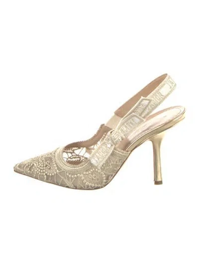 Pre-owned Dior J'a Lace Slingback Pumps