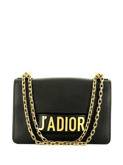 Pre-owned Dior J'a Leather Shoulder Bag In Black