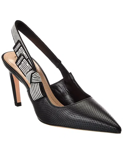 Dior Logo Leather Pump In Black