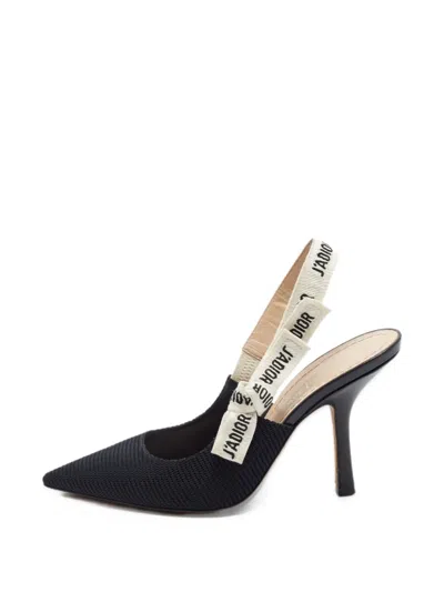 Pre-owned Dior J'a Mesh Slingback Pumps In Black