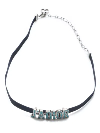 Pre-owned Dior J'a Necklace In Silver