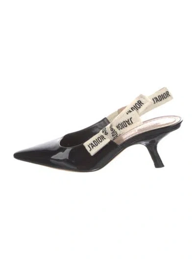 Pre-owned Dior J'a Patent Leather Slingback Pumps In Black