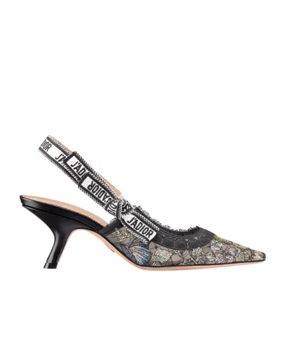 Dior J'a Shoes With Exposed Heels In Black
