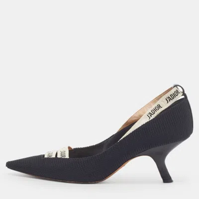 Pre-owned Dior J'a Size 36 Black Technical Fabric Ribbon Pointed Toe Pumps