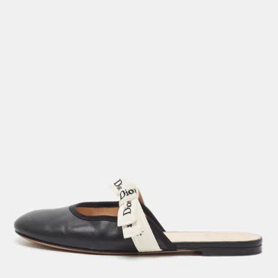 Pre-owned Dior J'a Size 39 Black Leather Mules