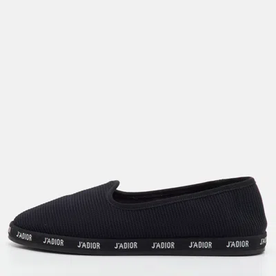 Pre-owned Dior J'a Size 39 Black Technical Fabric Smoking Slippers