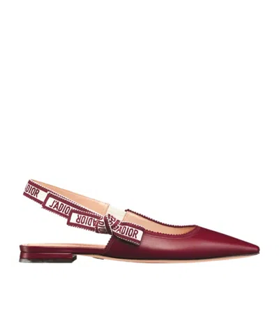 Dior J'a Slingback Flat In Red