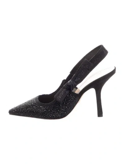 Pre-owned Dior J'a Slingback Pump Crystal Embellishments Slingback Pumps In Black