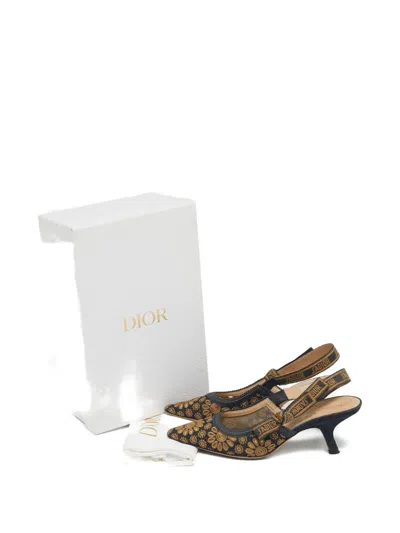 Pre-owned Dior J'a Slingback Pumps In Blue