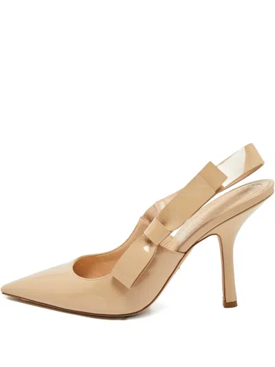 Pre-owned Dior J'a Slingback Pumps In Neutral