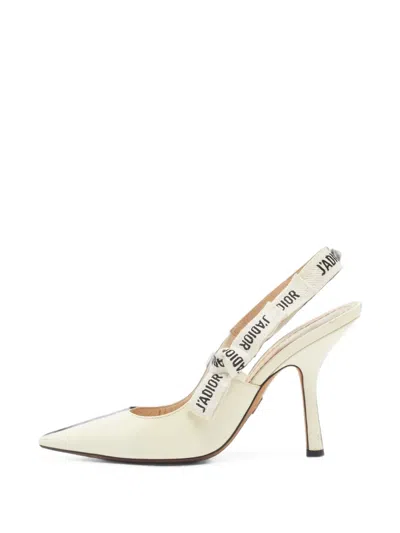 Pre-owned Dior J'a Slingback Pumps In White