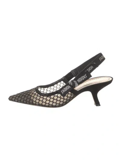 Pre-owned Dior J'a Suede Slingback Pumps In Black