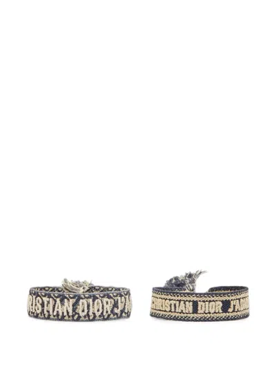 Pre-owned Dior J'a Tassel Bracelets (set Of Two) In Blue