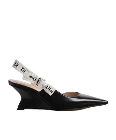 Dior J'a Wedge Slingback Pump In Black