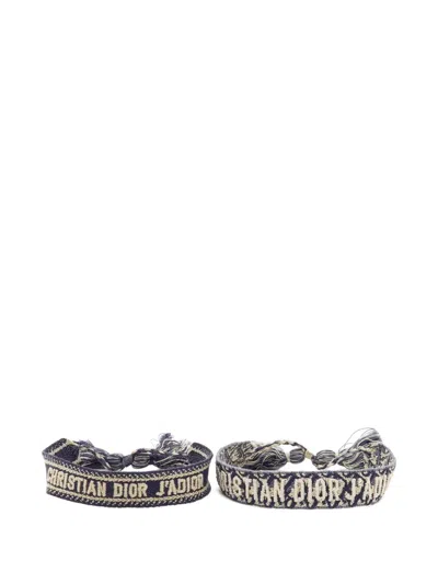 Pre-owned Dior J'a Woven Bracelets (set Of Two) In Blue