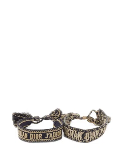 Pre-owned Dior J'a Woven Bracelets (set Of Two) In Blue