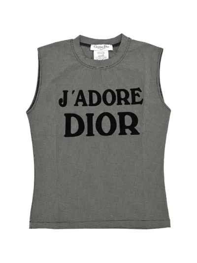 Pre-owned Dior J'adore  Houndstooth Tank Top In Grey